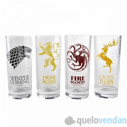 Set 4 Vasos casas de Juego de Tronos (Stark, Lannister, Targaryen,  Baratheon) - Quelovendan