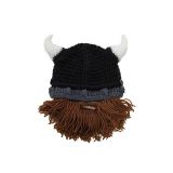 Gorro casco Vikingo con barba para niños