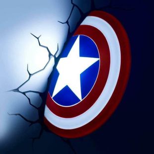 Lámpara de pared Escudo del Capitán América, de Marvel