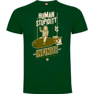 Camiseta Einstein "Human Stupidity is Infinite"