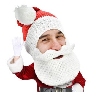 Gorro de Papá Noel con barba y bigote