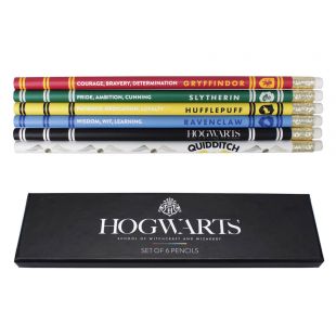 Set de 6 lápices casas de Hogwarts, de Harry Potter